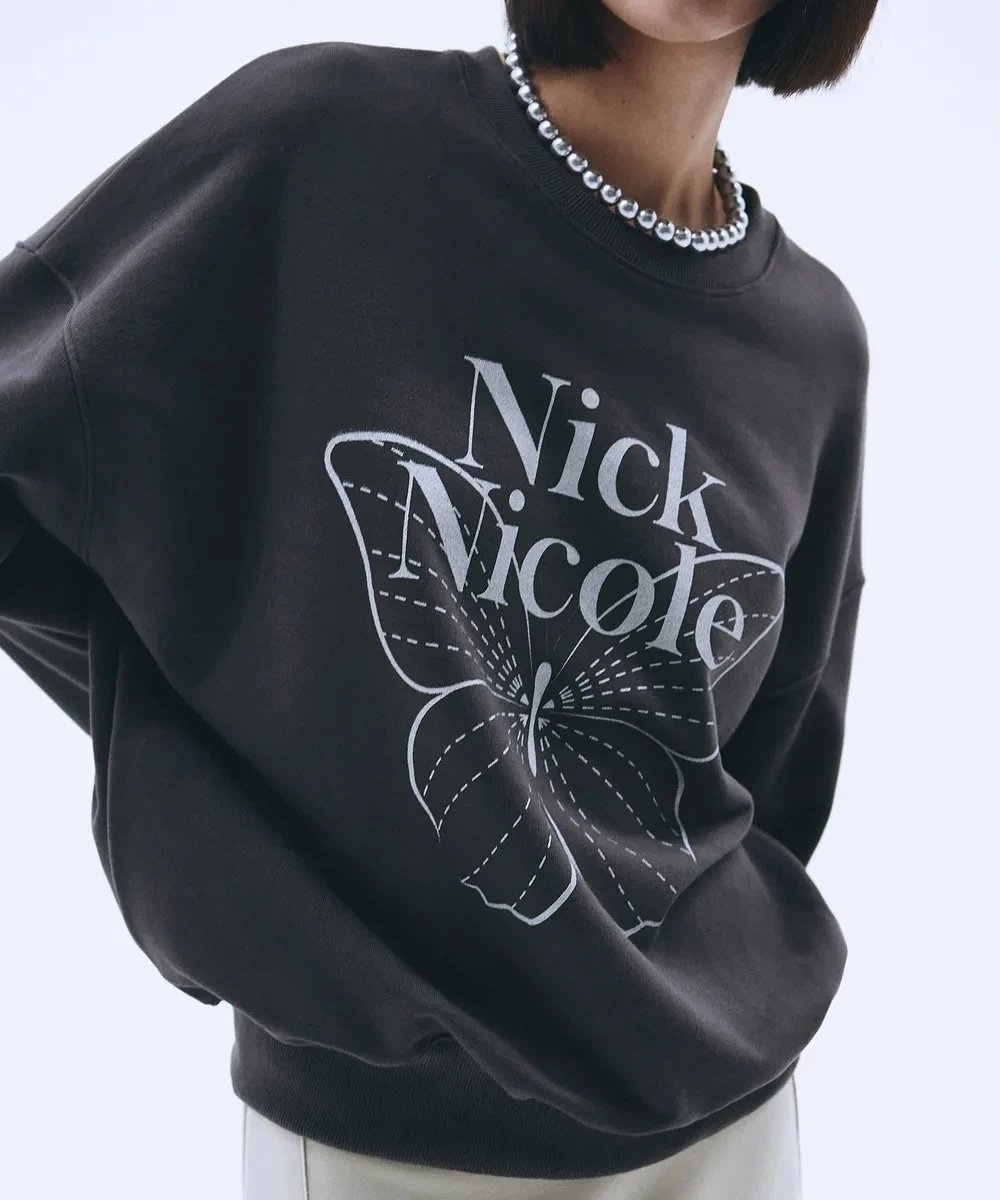 Nick Nicole Butterfly Graphic Sweatshirt Black - 31