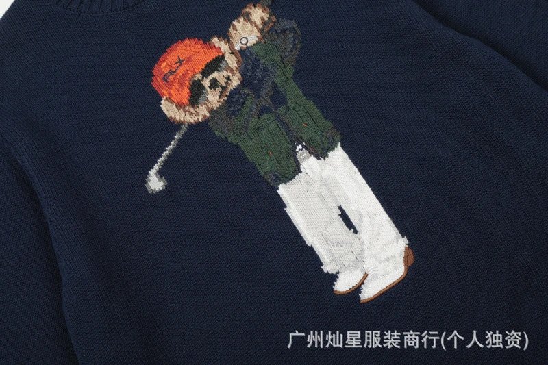 Polo Ralph Lauren Golf Bear Knit Sweater Navy - 5