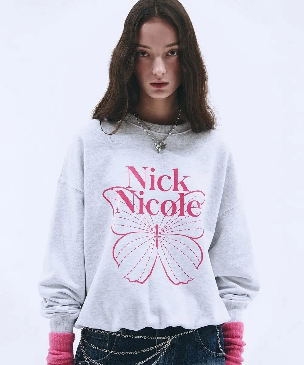 Nick Nicole Butterfly Graphic Sweatshirt Black - 43
