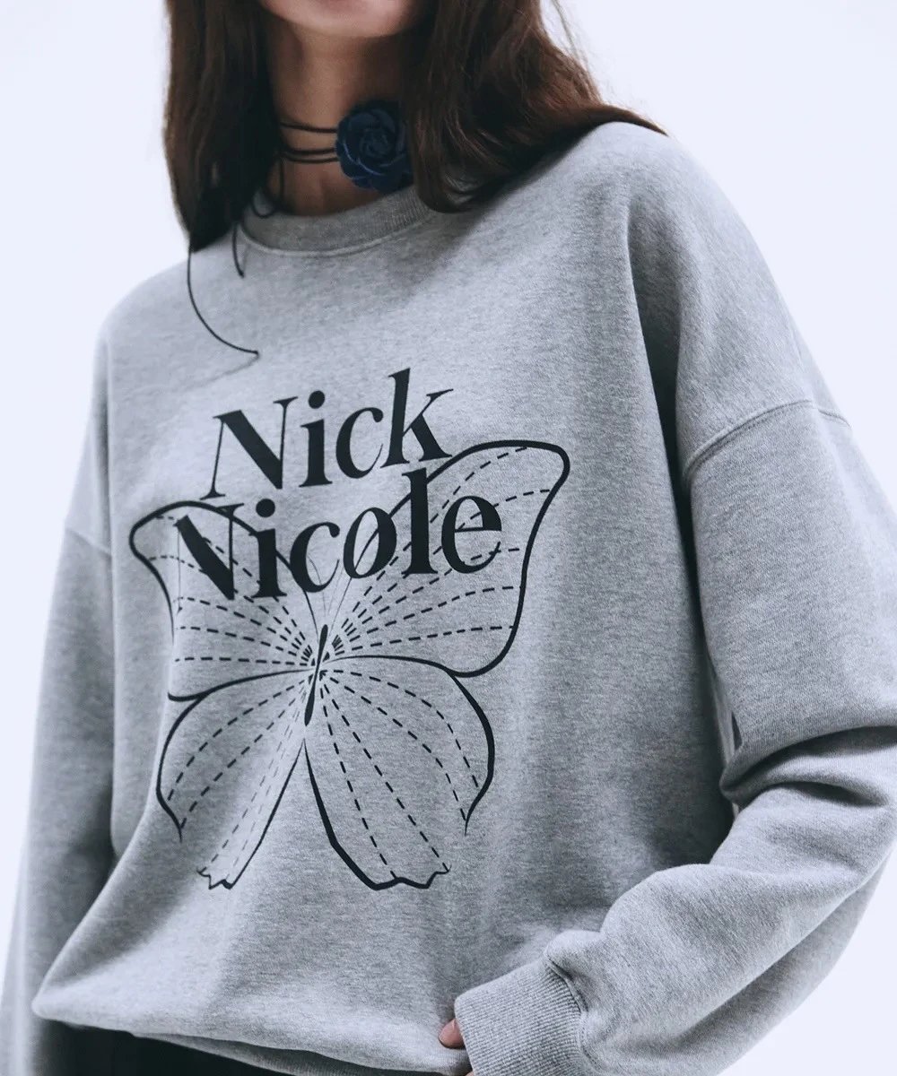 Nick Nicole Butterfly Graphic Sweatshirt Black - 49