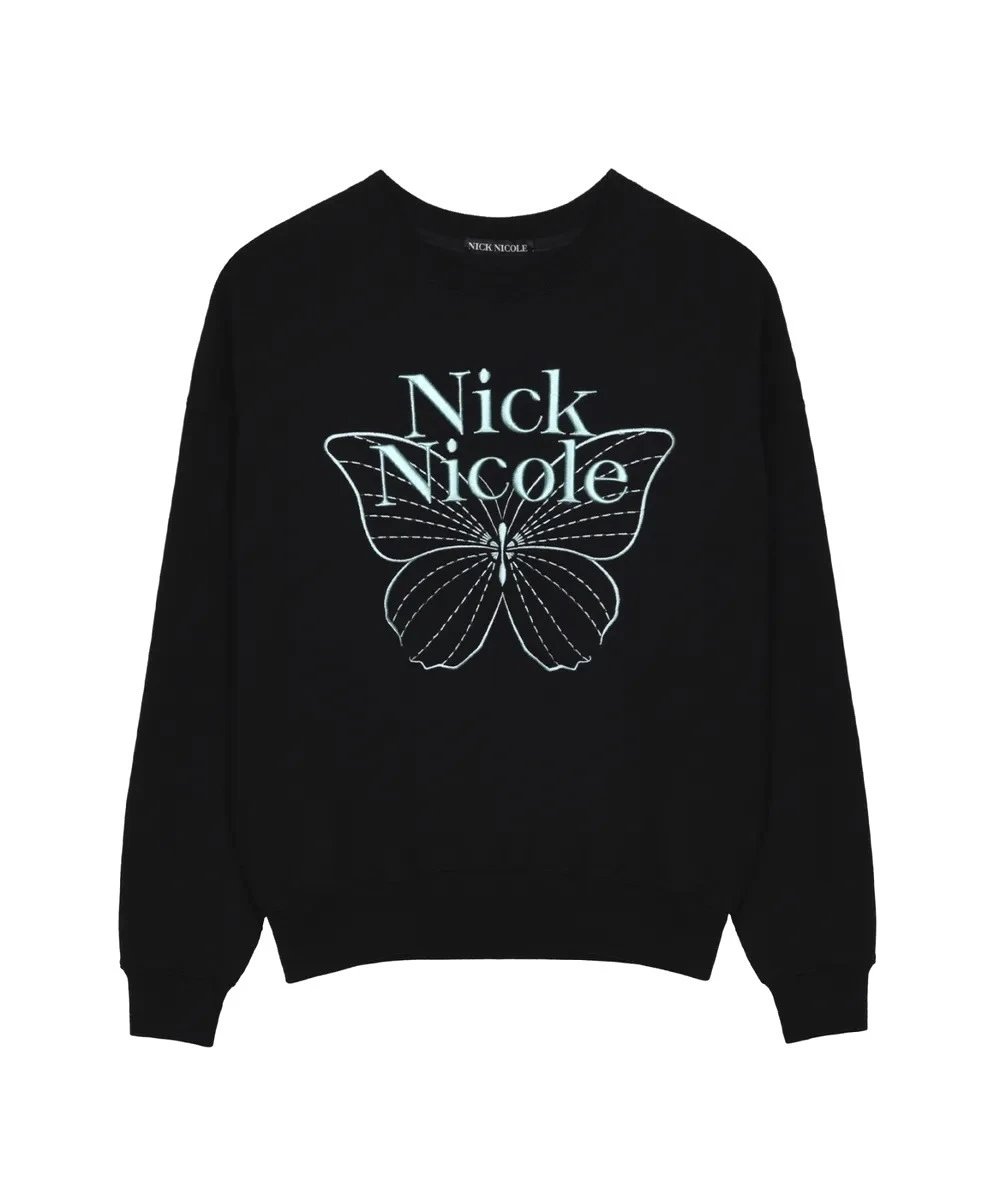 Nick Nicole Butterfly Graphic Sweatshirt Black - 58