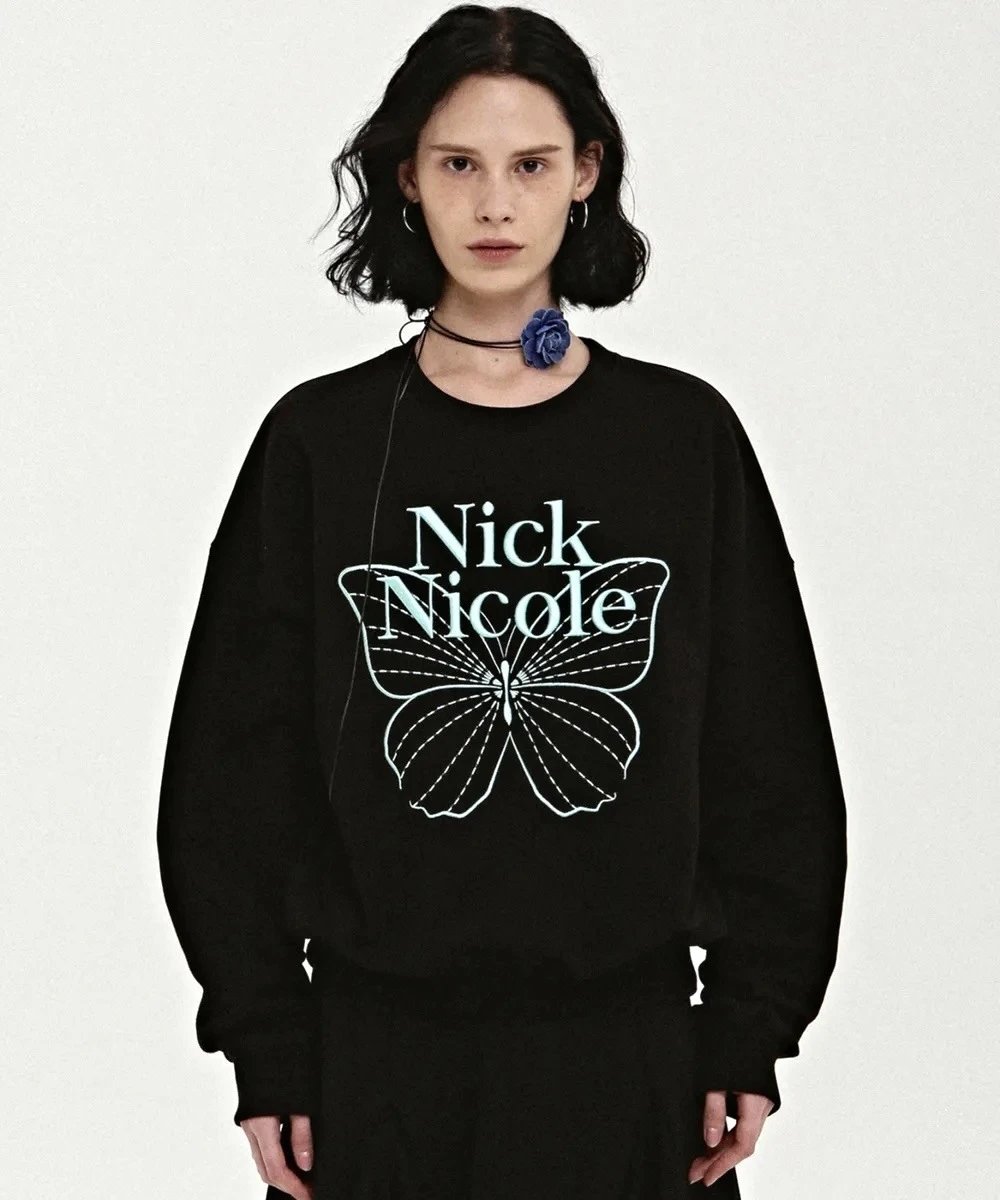 Nick Nicole Butterfly Graphic Sweatshirt Black - 85