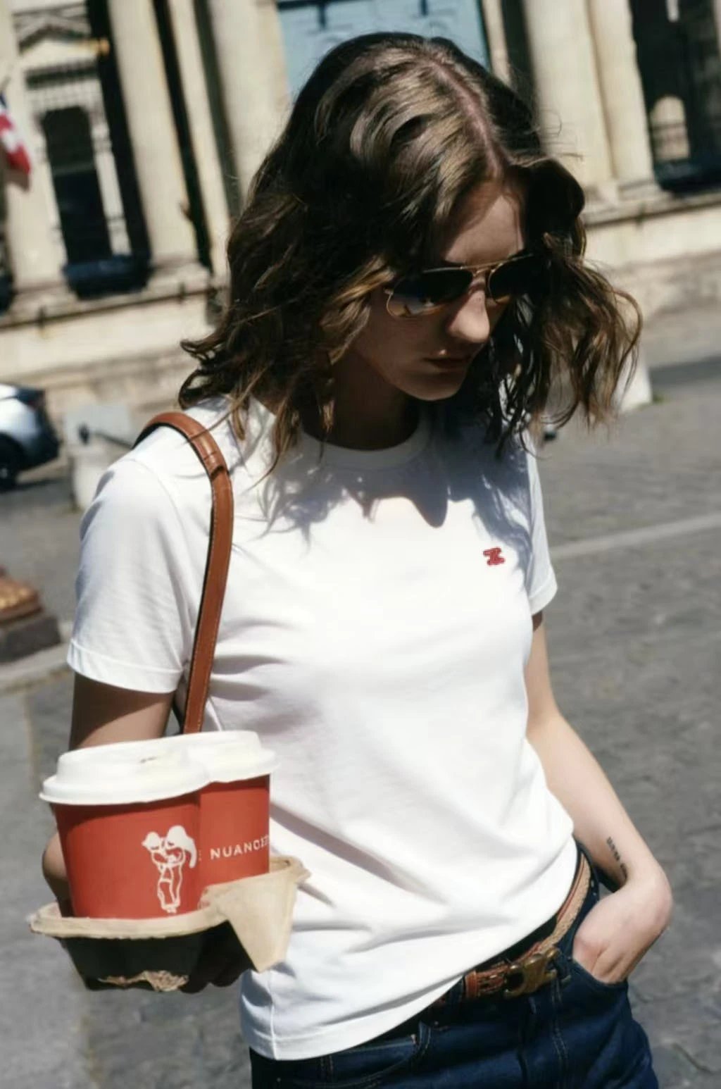 Celine Pixel Logo White T-Shirt - 9