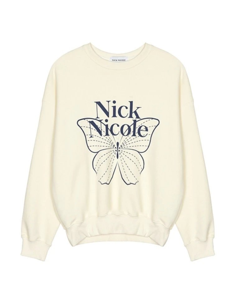 Nick Nicole Butterfly Graphic Sweatshirt Black - 10