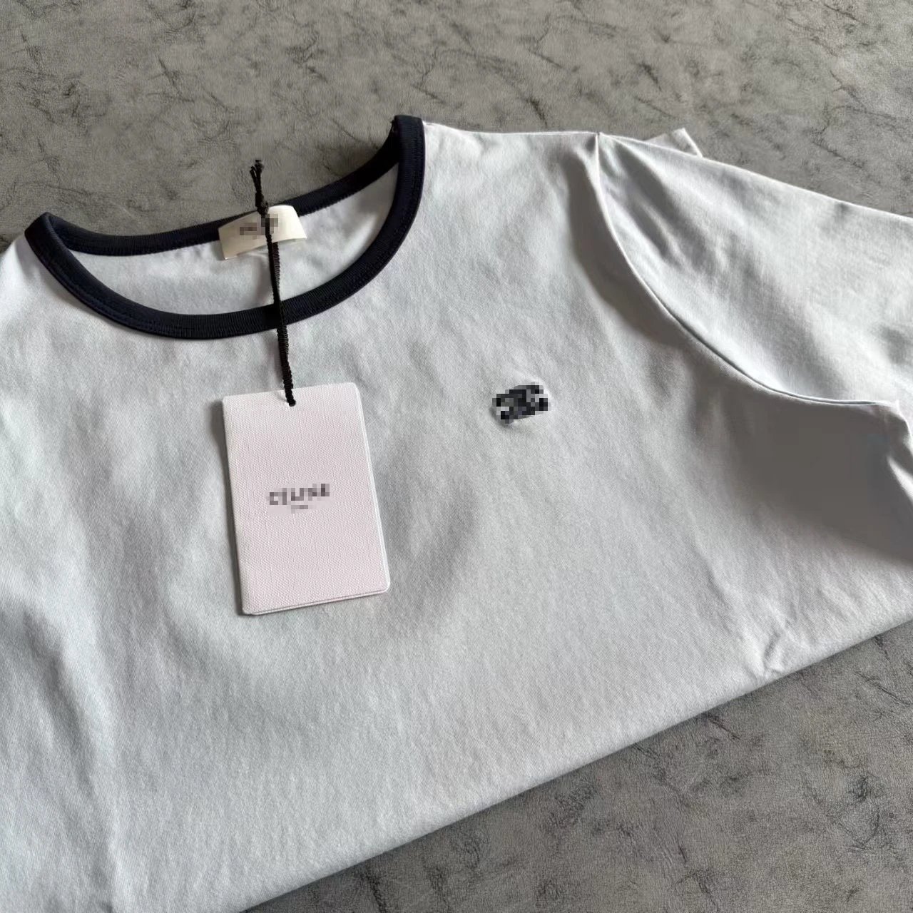 CILHI Ringer T-Shirt White with Navy Trim - 11
