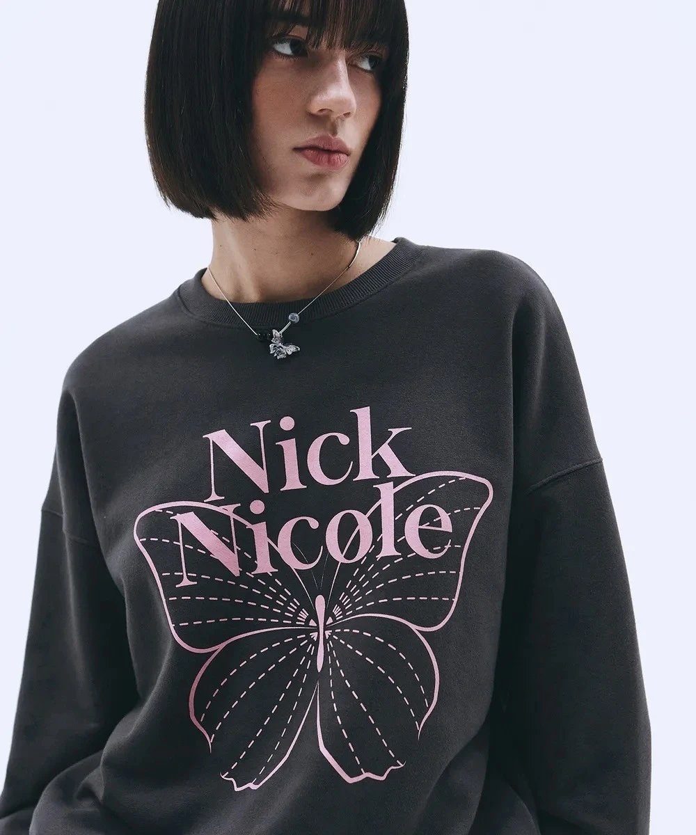Nick Nicole Butterfly Graphic Sweatshirt Black - 32