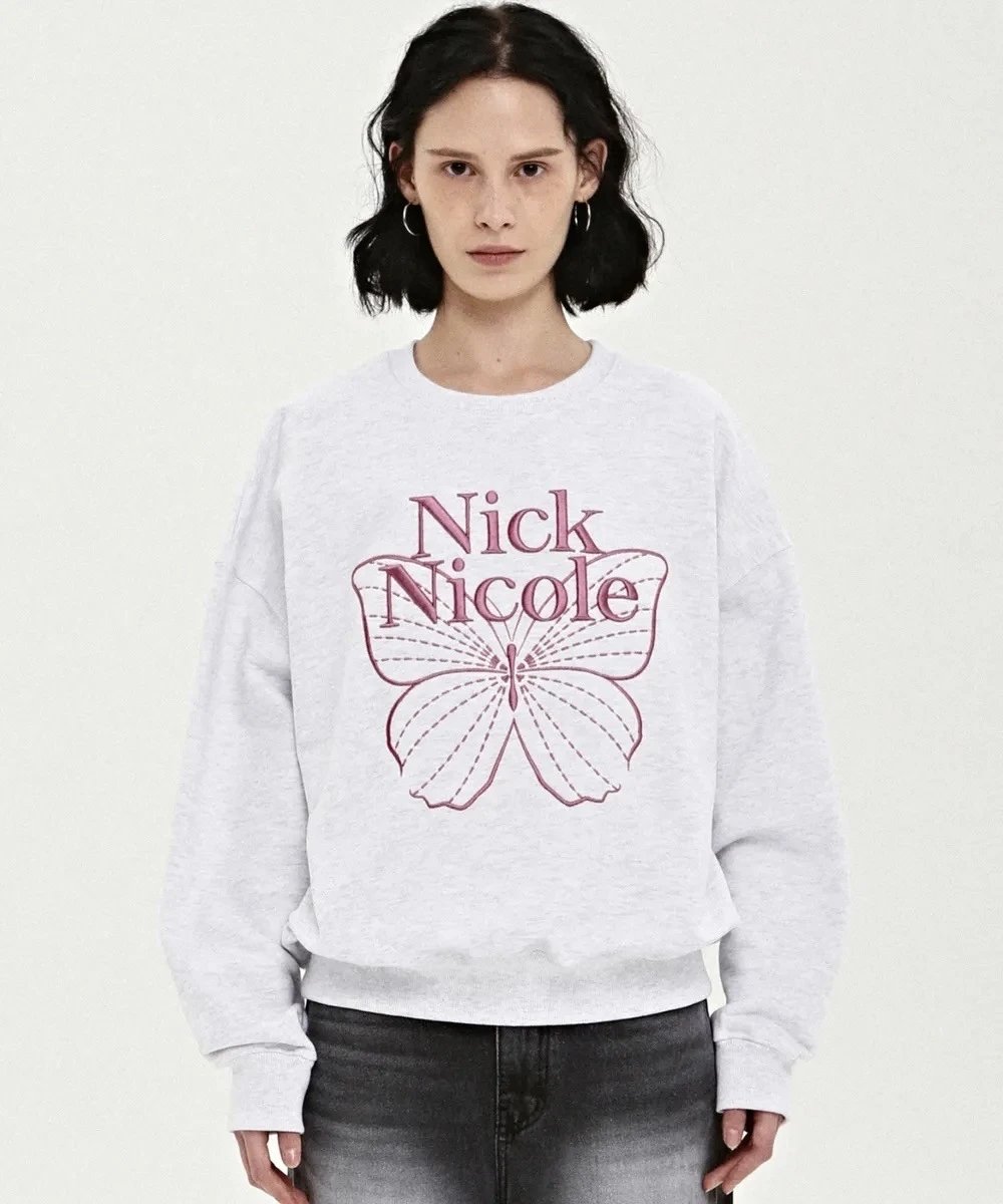 Nick Nicole Butterfly Graphic Sweatshirt Black - 79