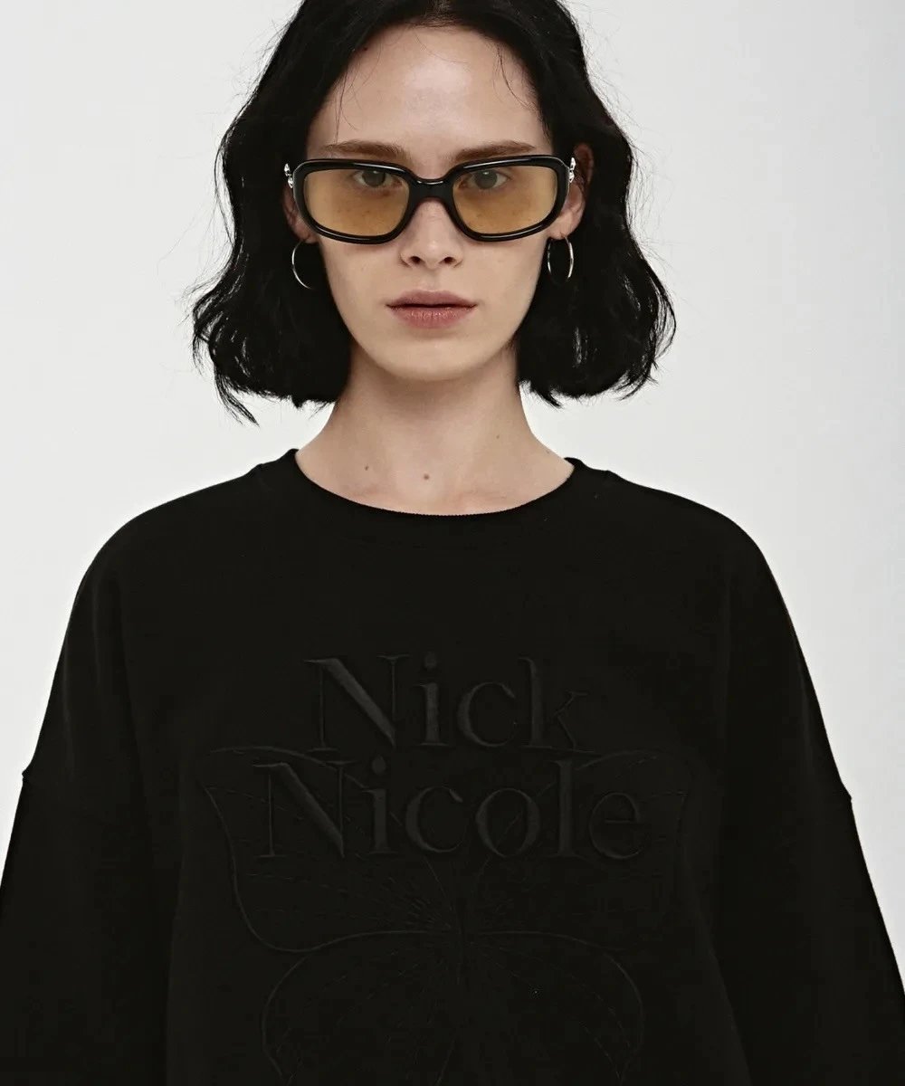 Nick Nicole Butterfly Graphic Sweatshirt Black - 90