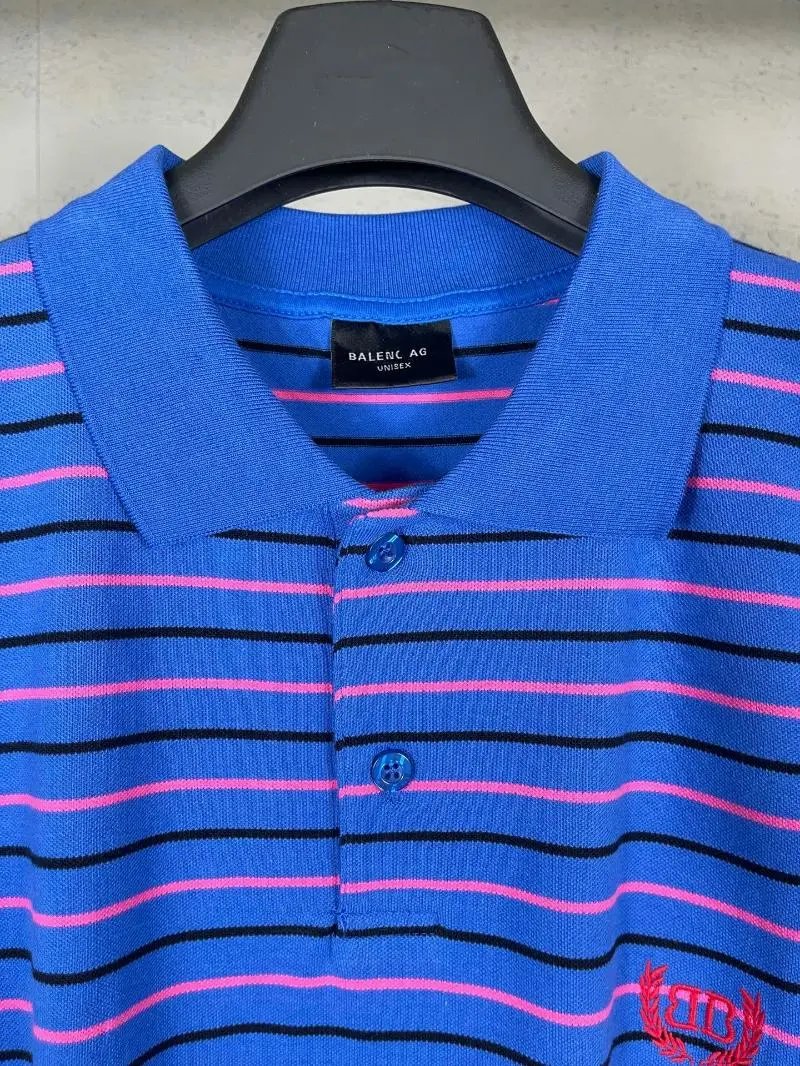 GRA Striped Polo Blue Purple Multicolor Polo - 11