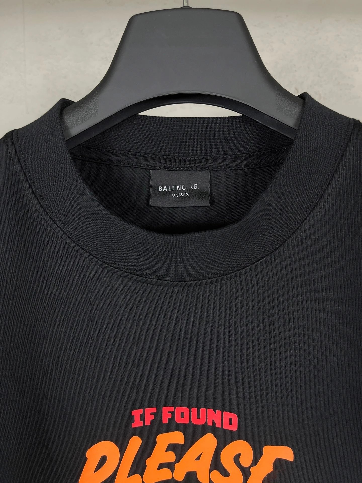 BALENCIAGA 'If Found' Graphic Print Black T-Shirt - 14