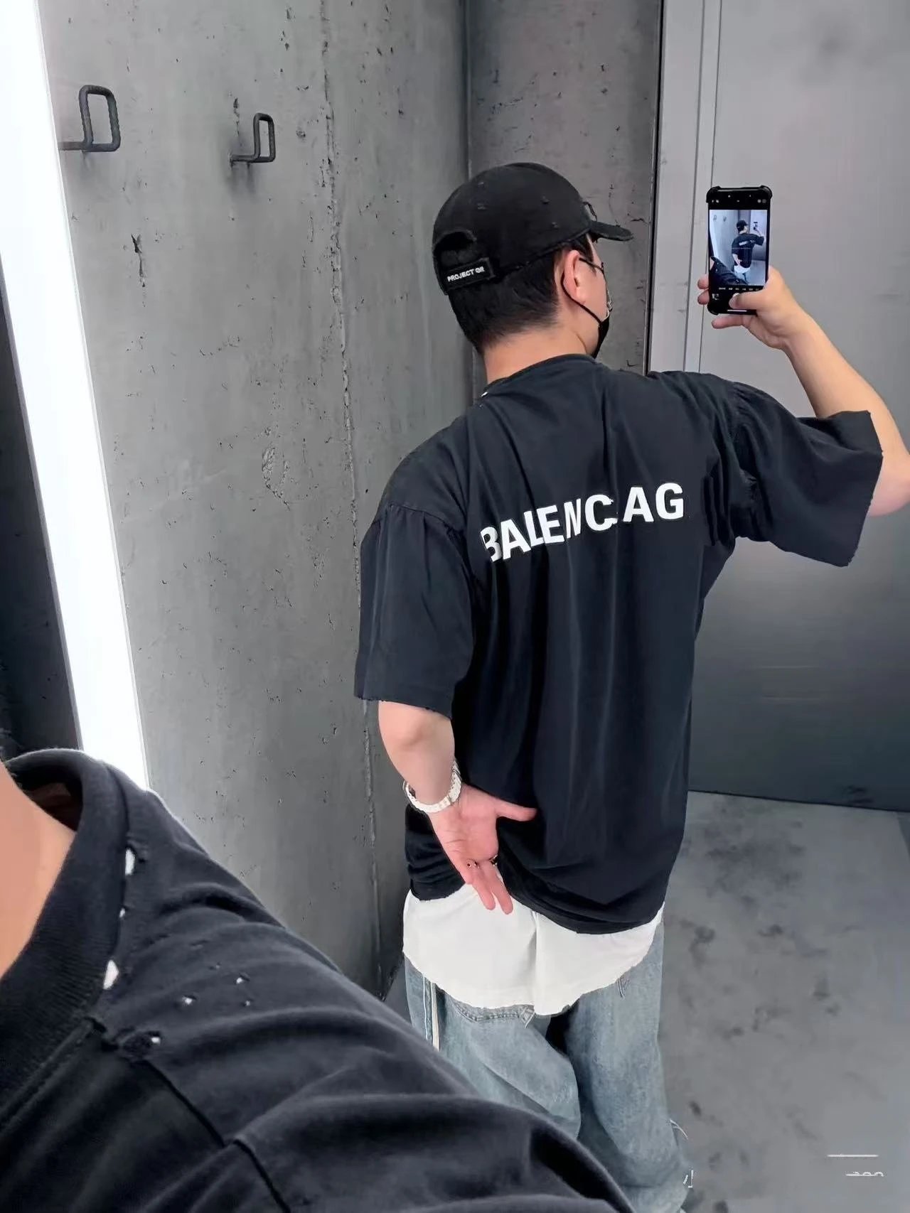 Balenciaga AG Distressed Oversized T-Shirt Black - 5
