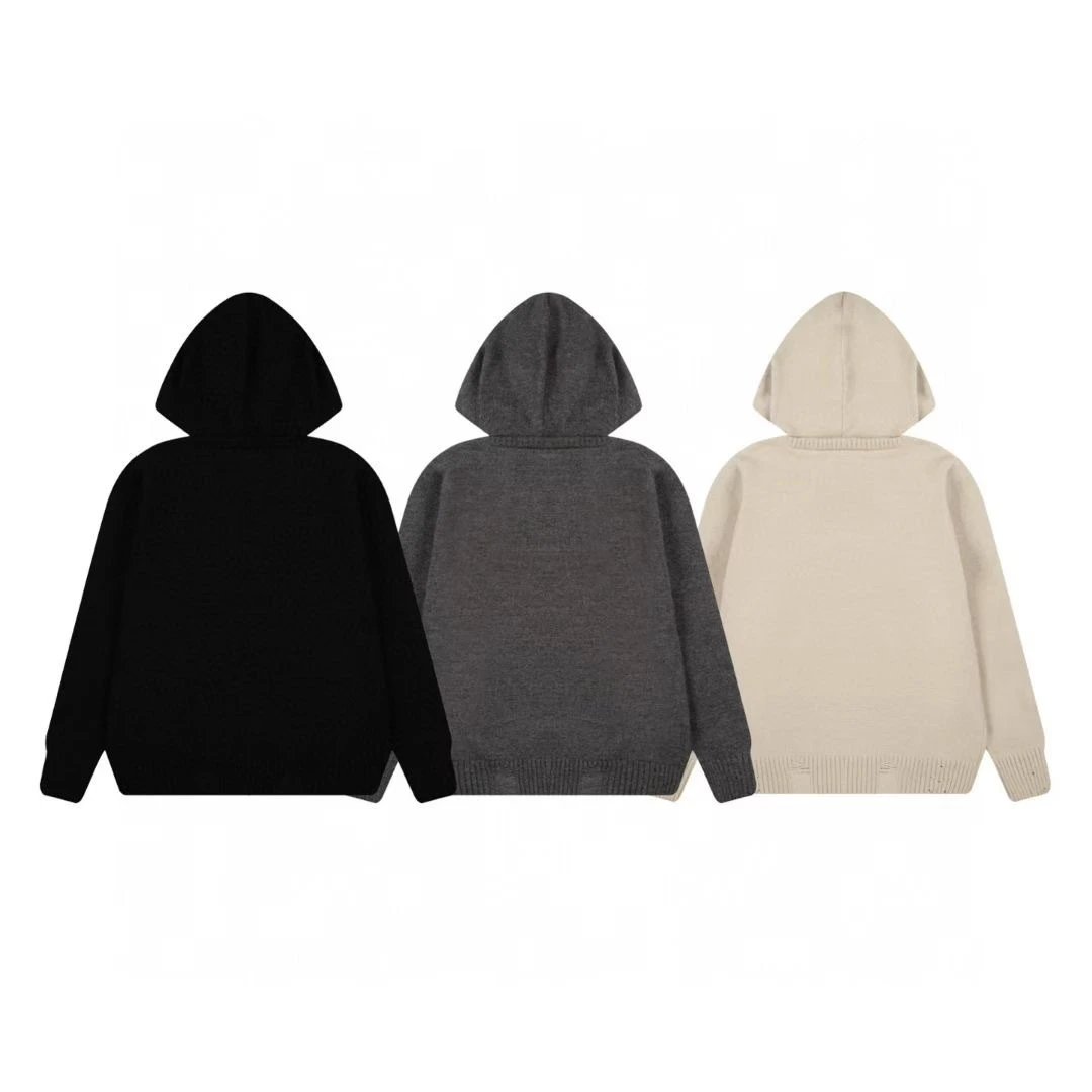 Matin Kim Logo Knit Hoodie Gray - 5