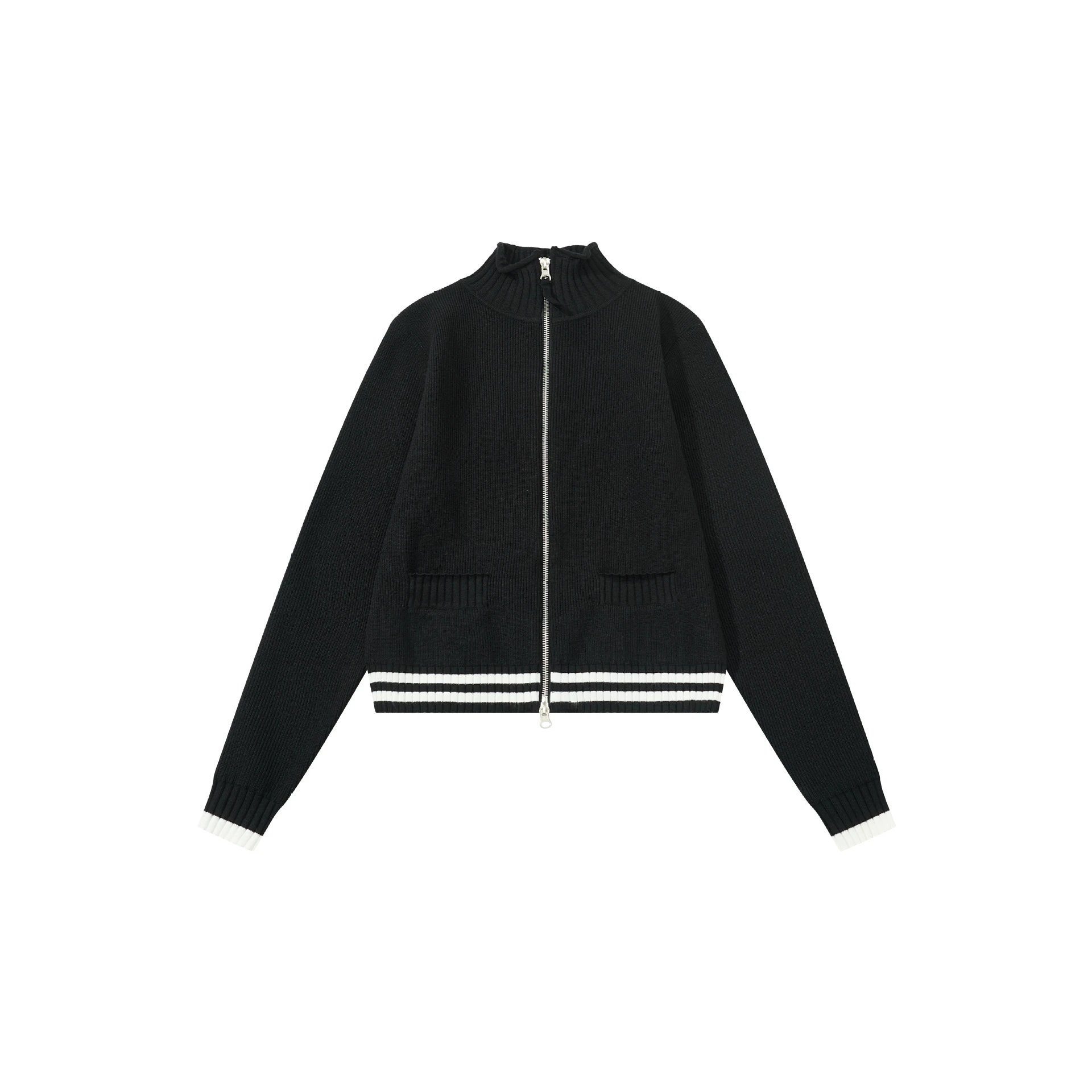 Matin Kim Logo Stripe Turtleneck Sweater Black - 10