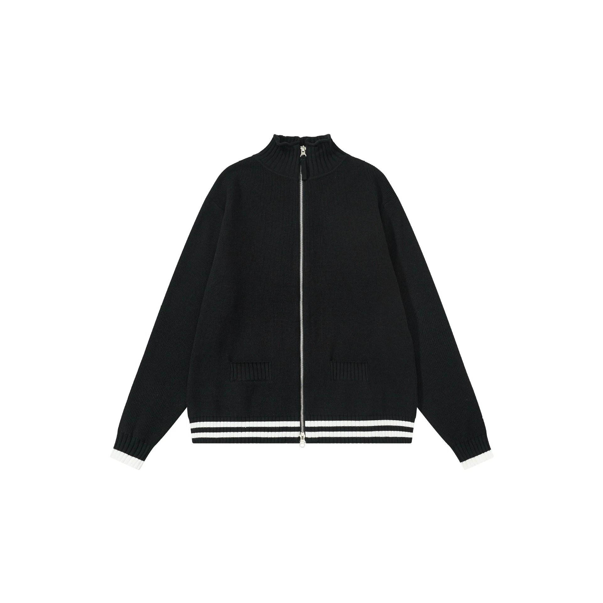 Matin Kim Logo Stripe Turtleneck Sweater Black - 13