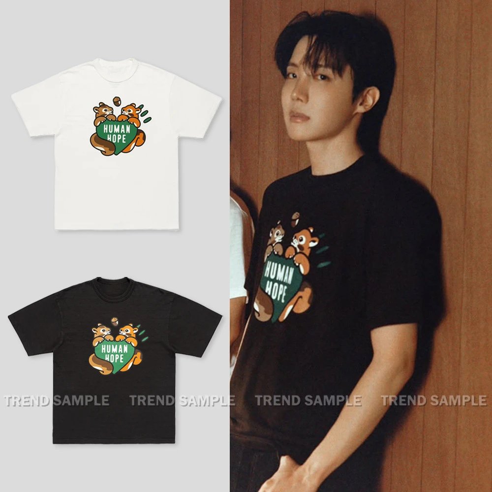 Human Hope Squirrel Heart Graphic T-Shirt White - 2