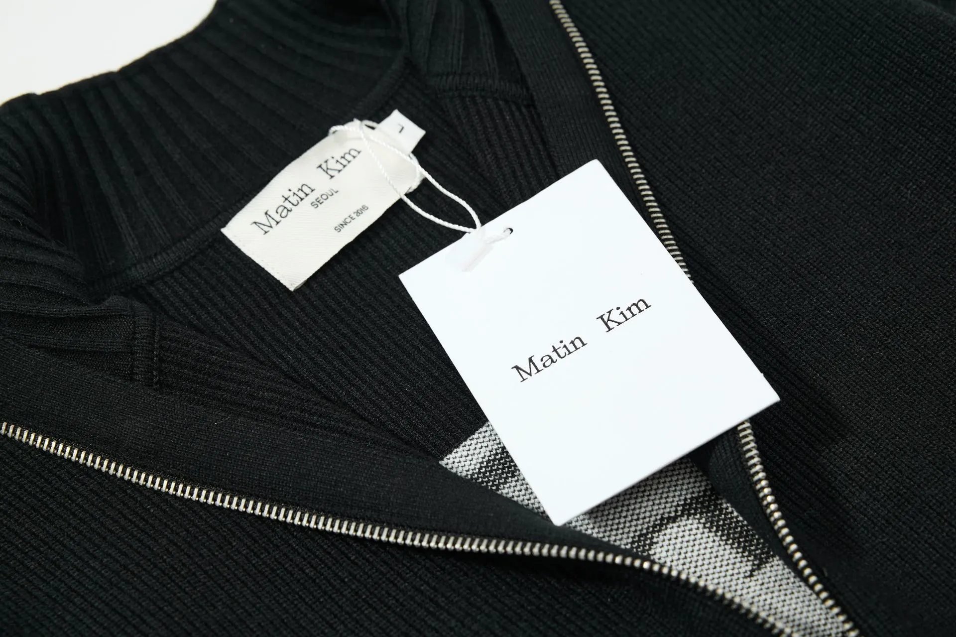Matin Kim Logo Stripe Turtleneck Sweater Black - 35