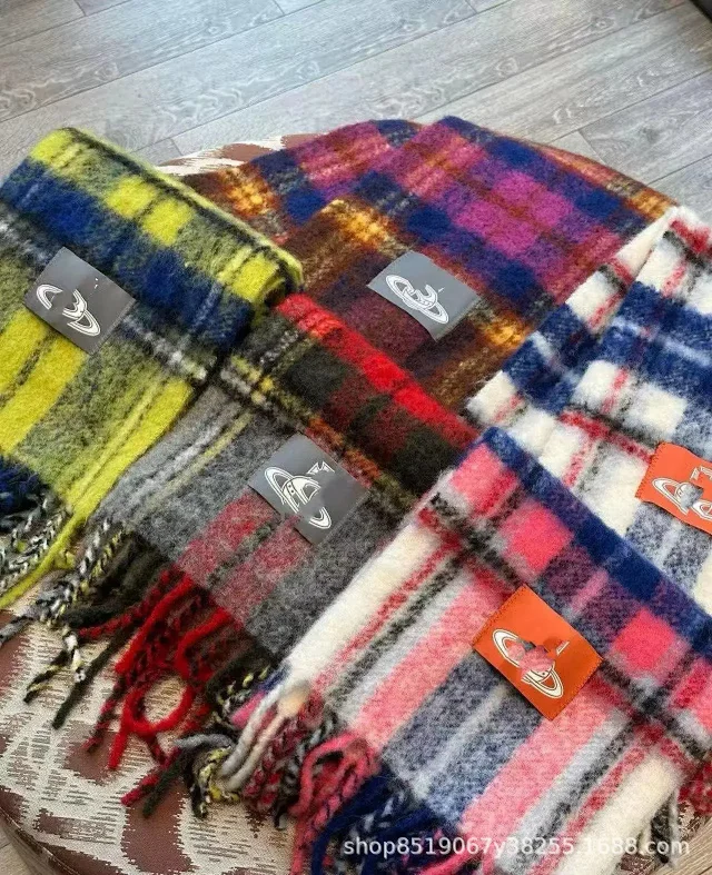 Vivienne Westwood Scarves Plaid Fringe Scarf product detail image 2
