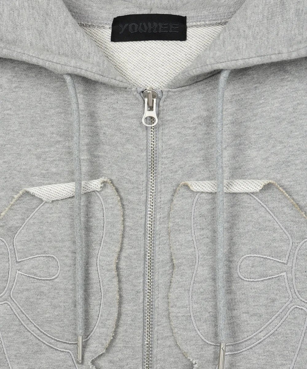 Gallery Dept. Distressed Elephant Hoodie Gray - 6