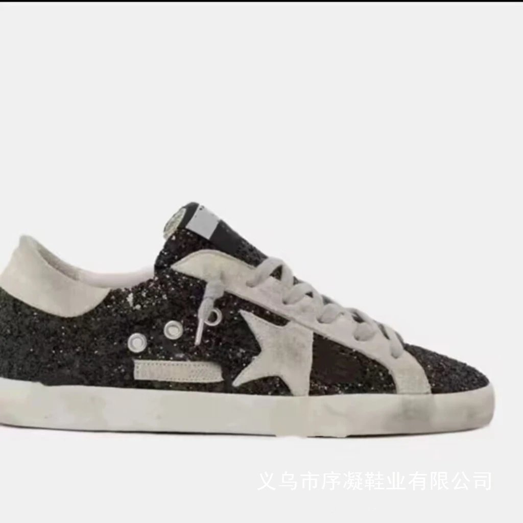 Golden Goose Superstar White and Silver Leather Sneakers - 6