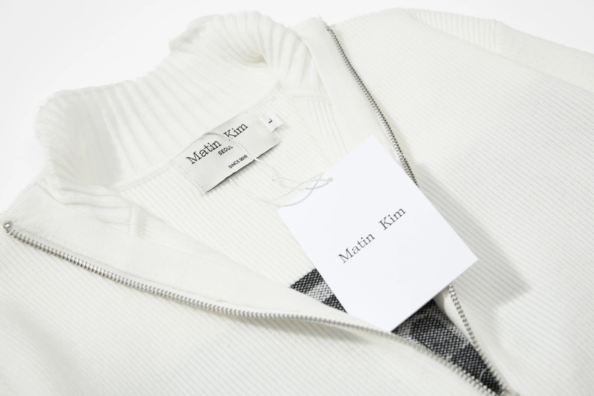 Matin Kim Logo Stripe Turtleneck Sweater Black - 48