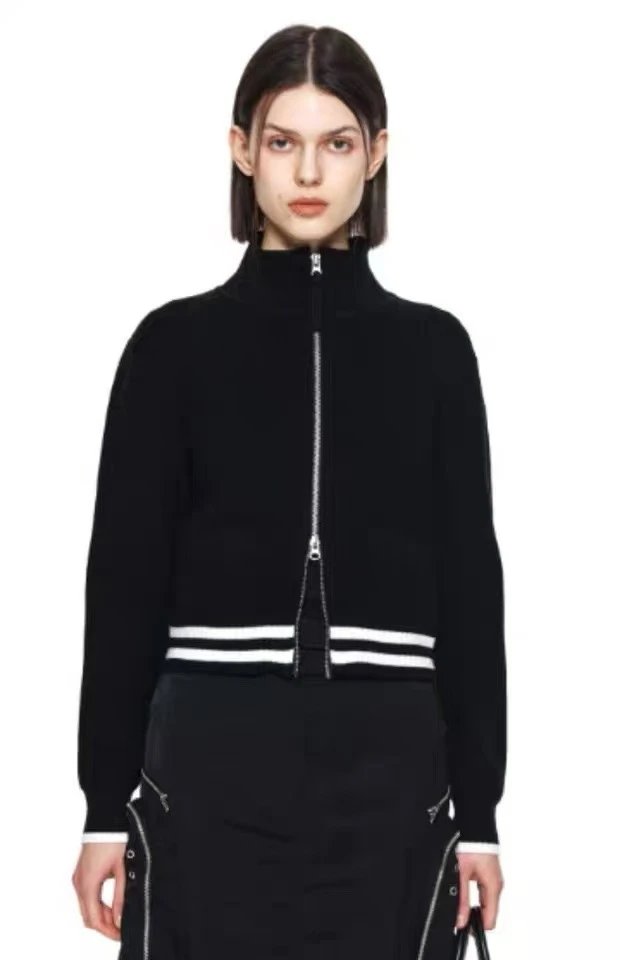 Matin Kim Logo Stripe Turtleneck Sweater Black - 53