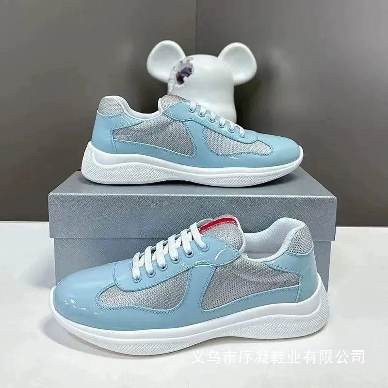 Prada Linea Rossa Cloud Sneakers Light Blue Mesh White Sole Sneakers - 22