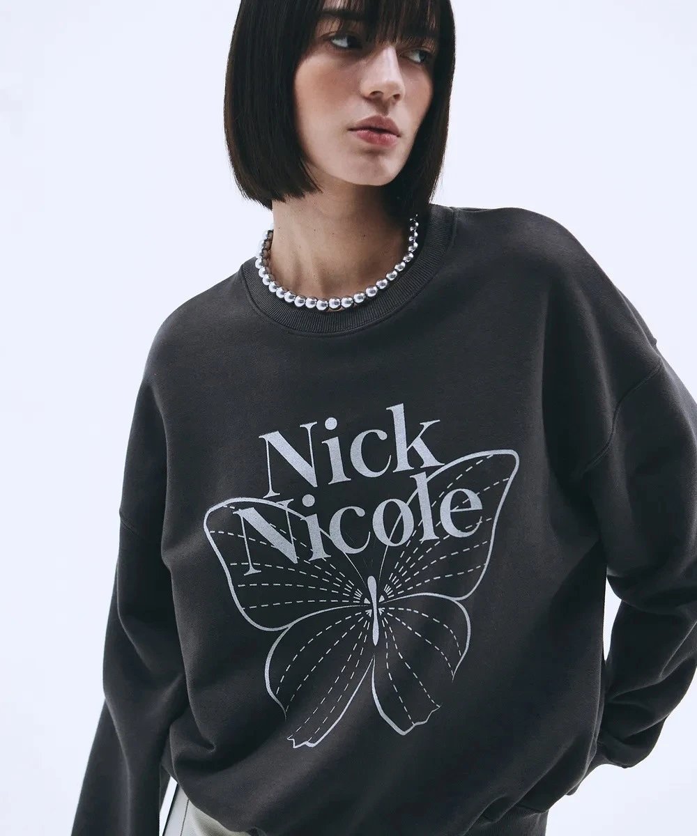 Nick Nicole Butterfly Graphic Sweatshirt Black - 30