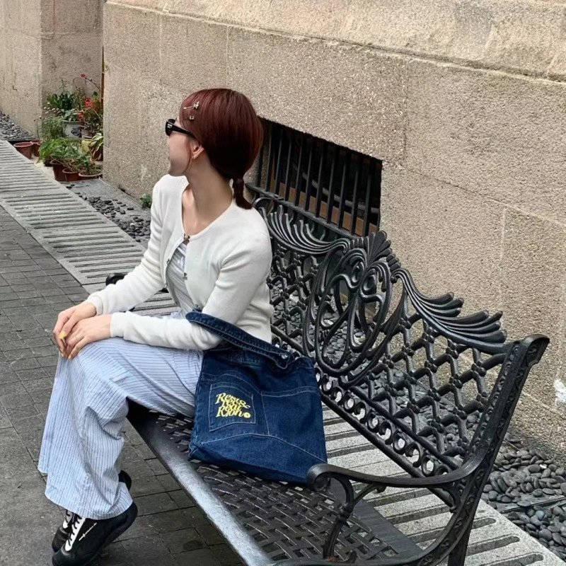 Rest & Recreation Shoulder Bags Denim Logo Bag image 5