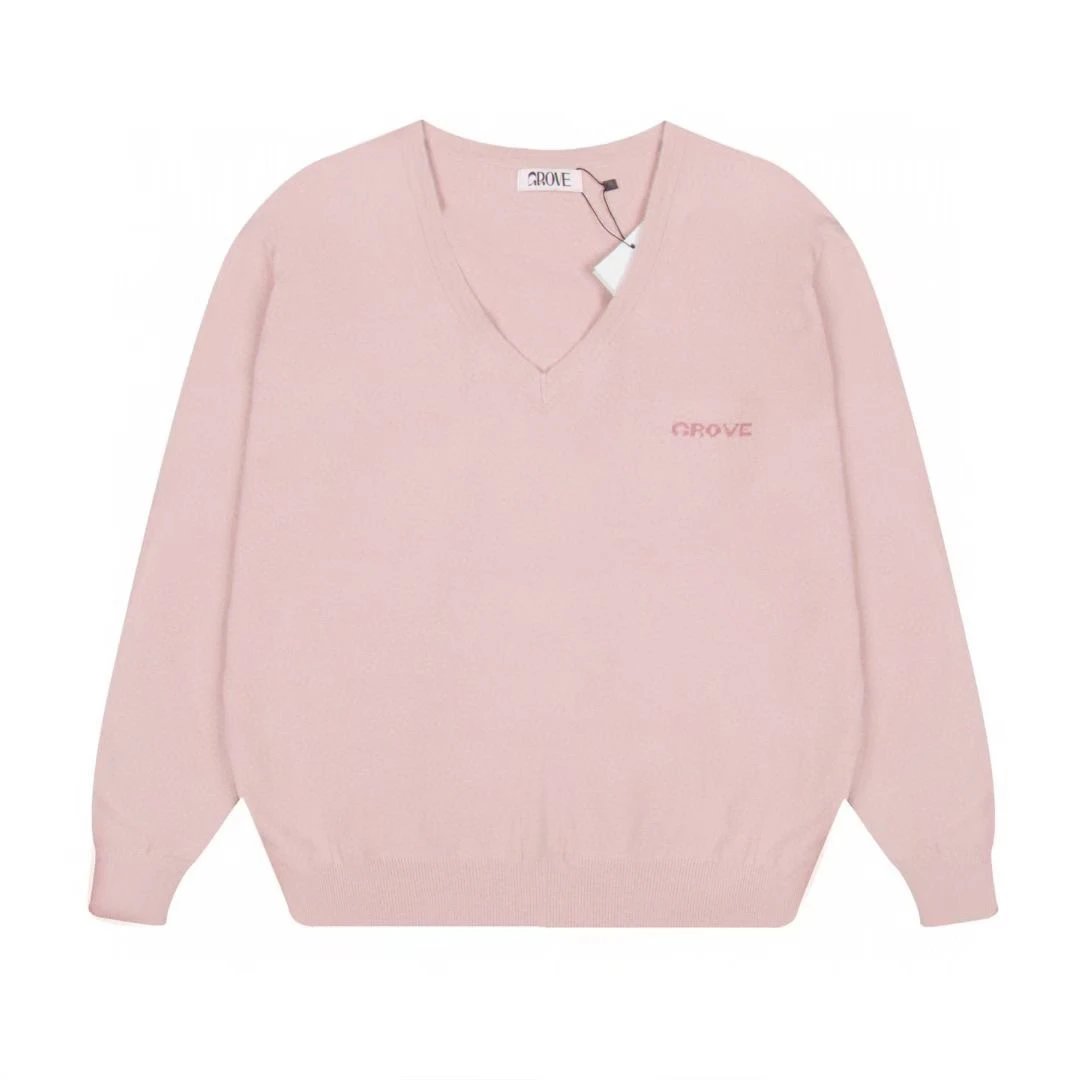 Grove V-Neck Knit Sweater Light Blue - 6