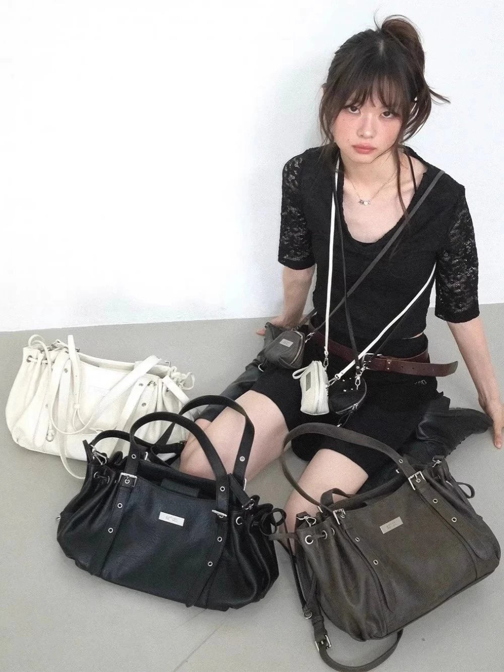 Prada Bowler Bag Black Leather Handbag - 66
