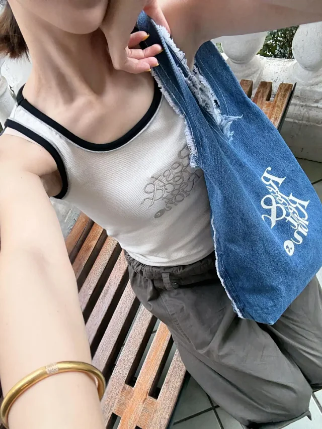 Rest & Recreation Shoulder Bags Denim Logo Bag product detail image 15