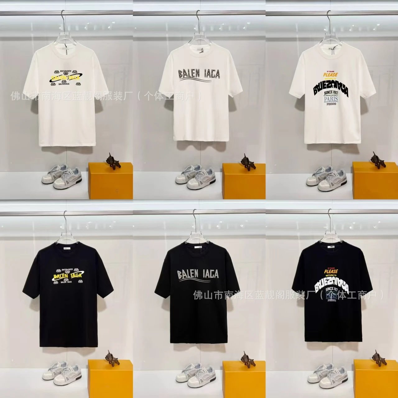 Balenciaga x BALEN IAGA Graphic Print Black T-Shirt - 4