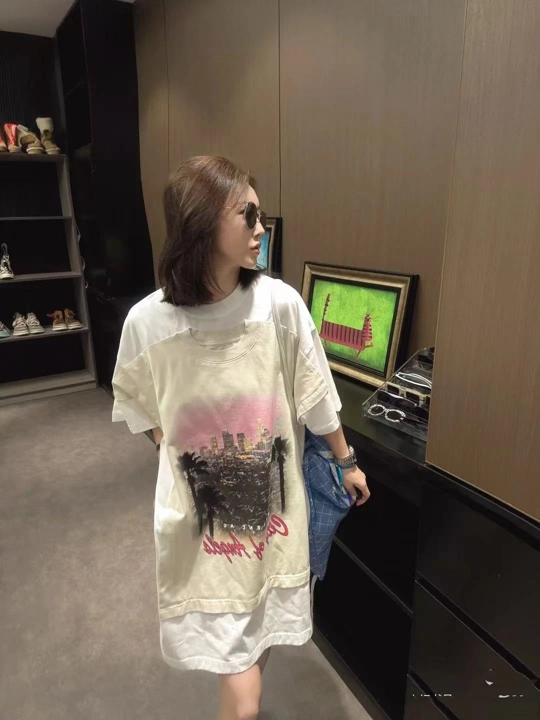 Balenciaga City of Angels Print T-Shirt Beige - 7