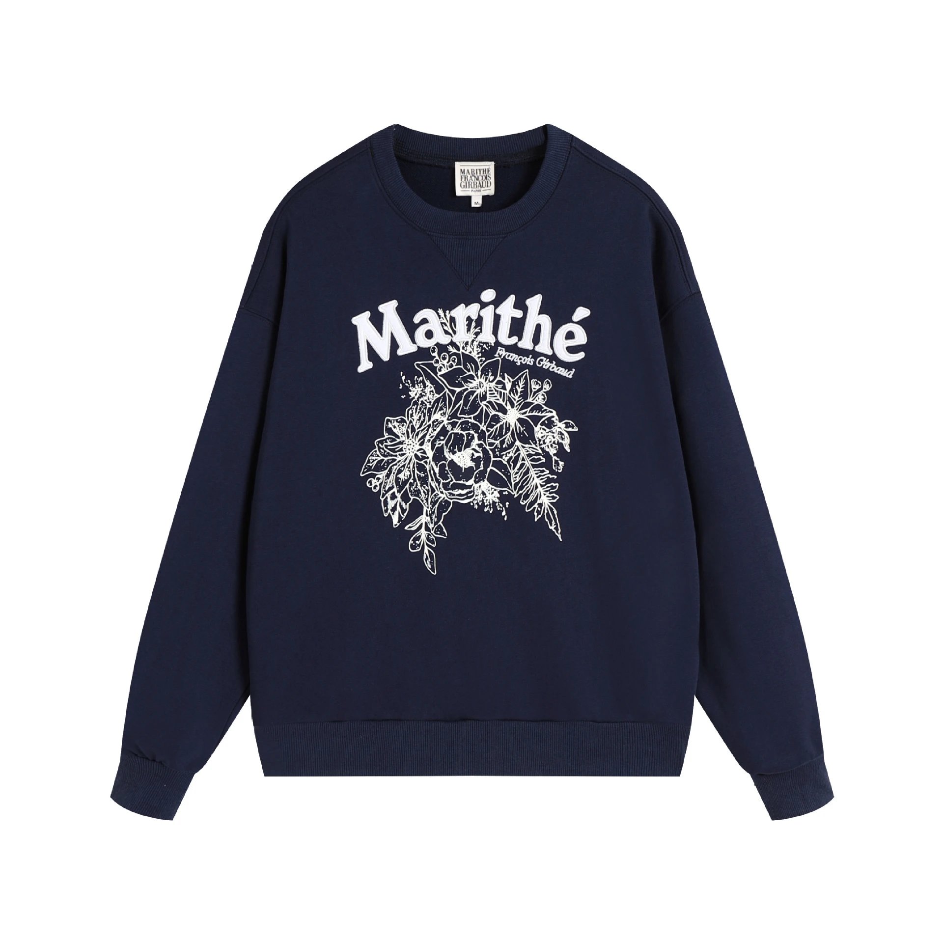 Marithé + François Girbaud Floral Print Navy Hoodie - 5