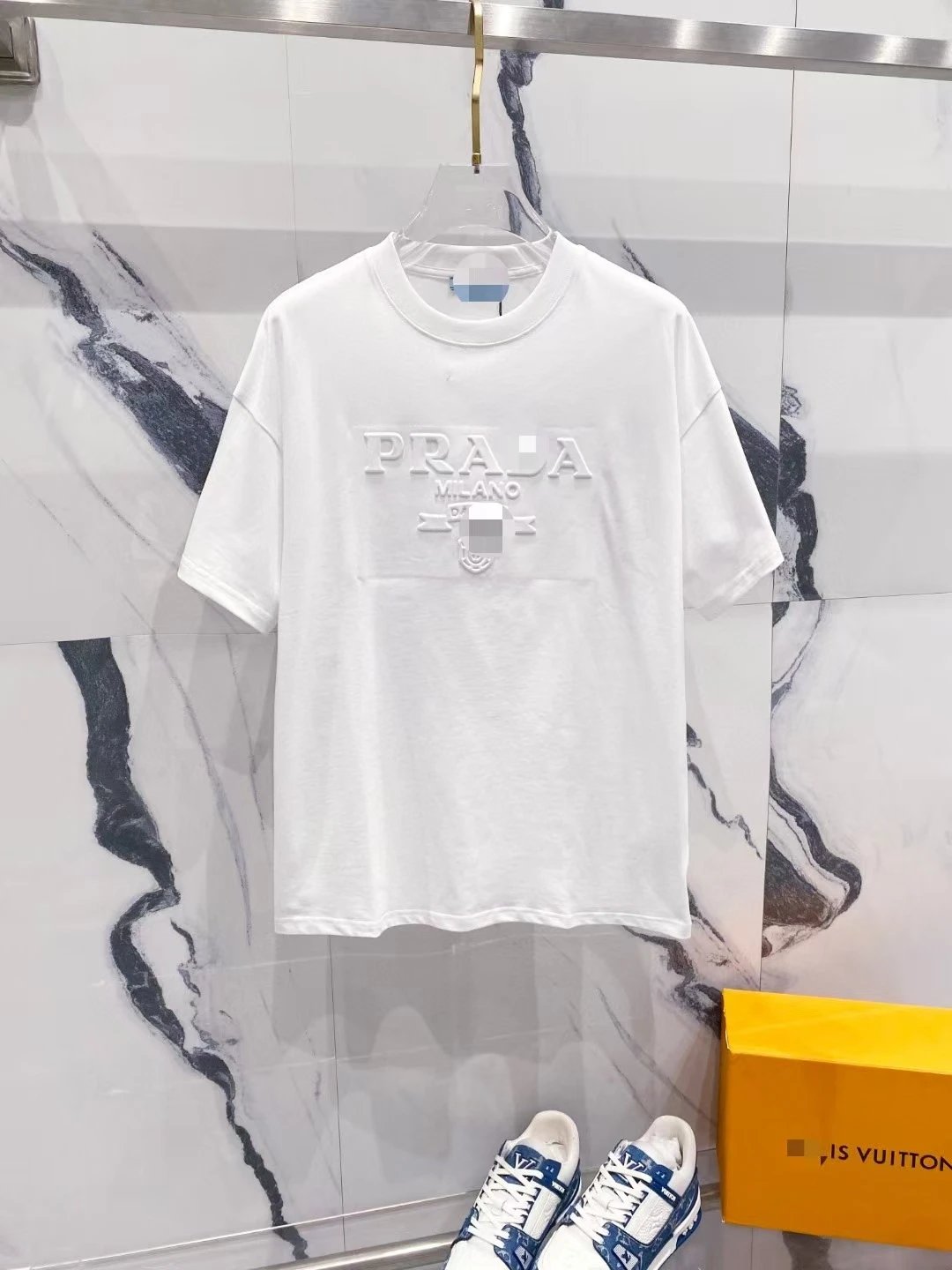 Prada Rad Milano Graphic T-Shirt White and Black - 9