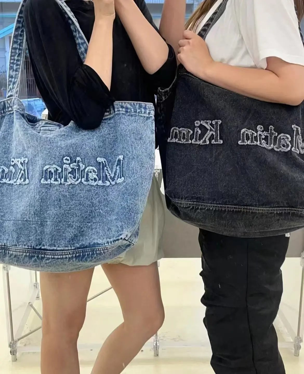 Matin Kim Denim Tote Bag Black - 11