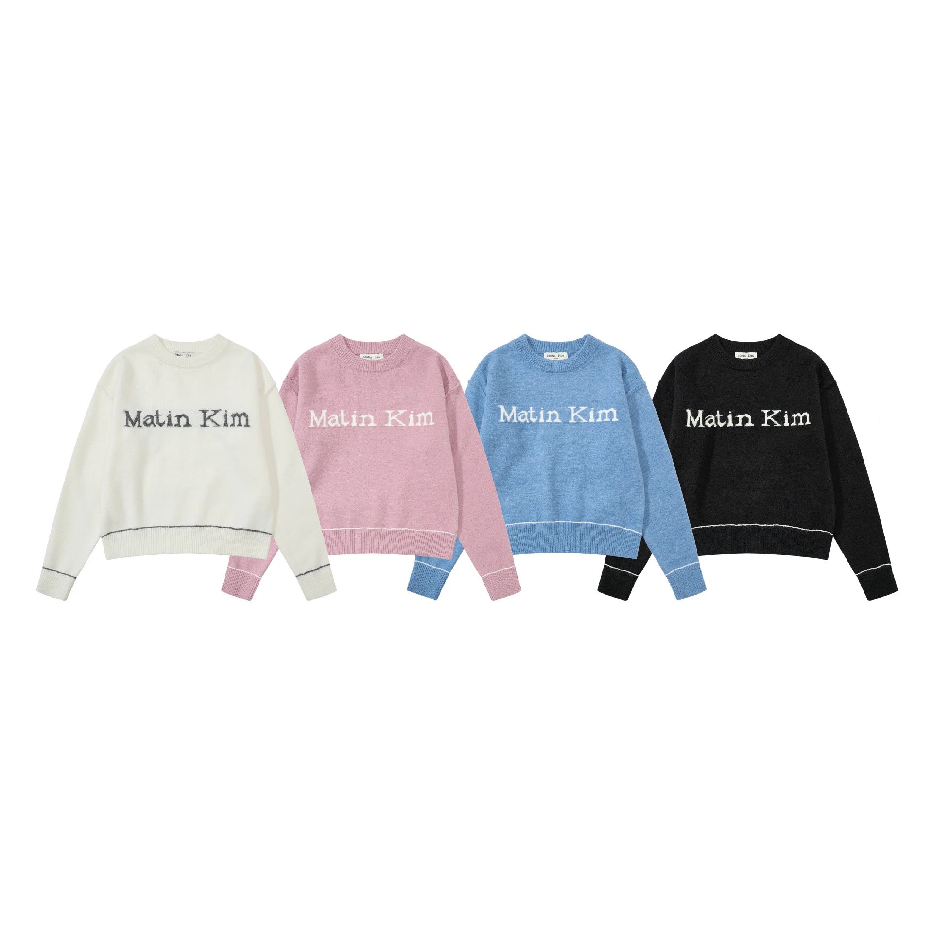 Matin Kim Logo Knit Sweater Off-White - 3