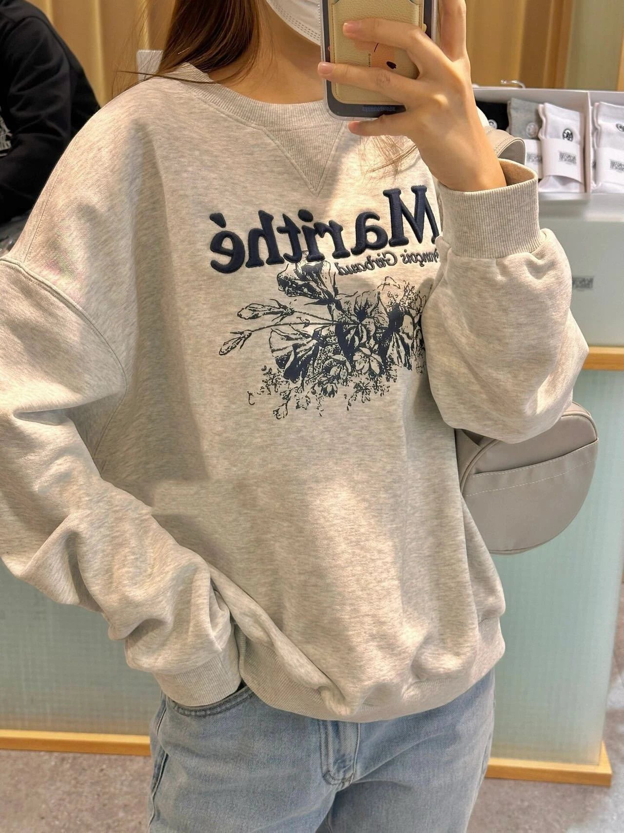Marithé + François Girbaud Floral Print Navy Hoodie - 18