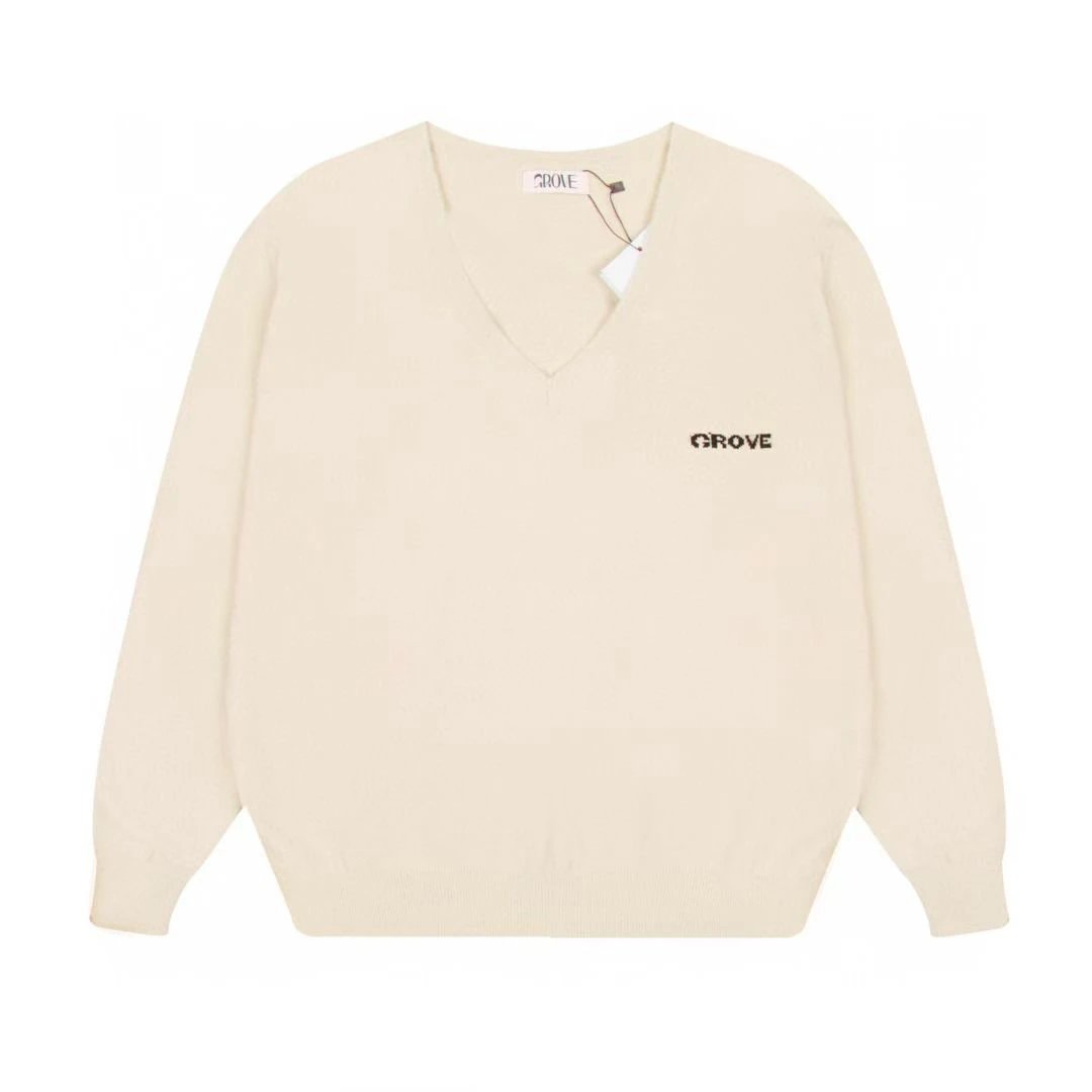 Grove V-Neck Knit Sweater Light Blue - 9