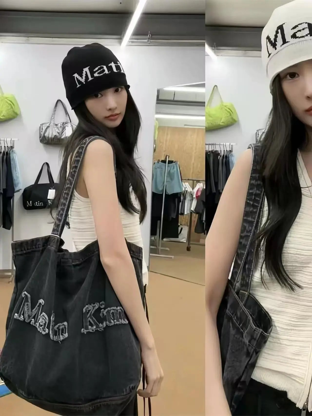 Matin Kim Denim Tote Bag Black - 5