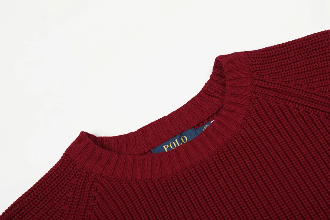 Polo Ralph Lauren Waffle Knit Sweater Burgundy - 22