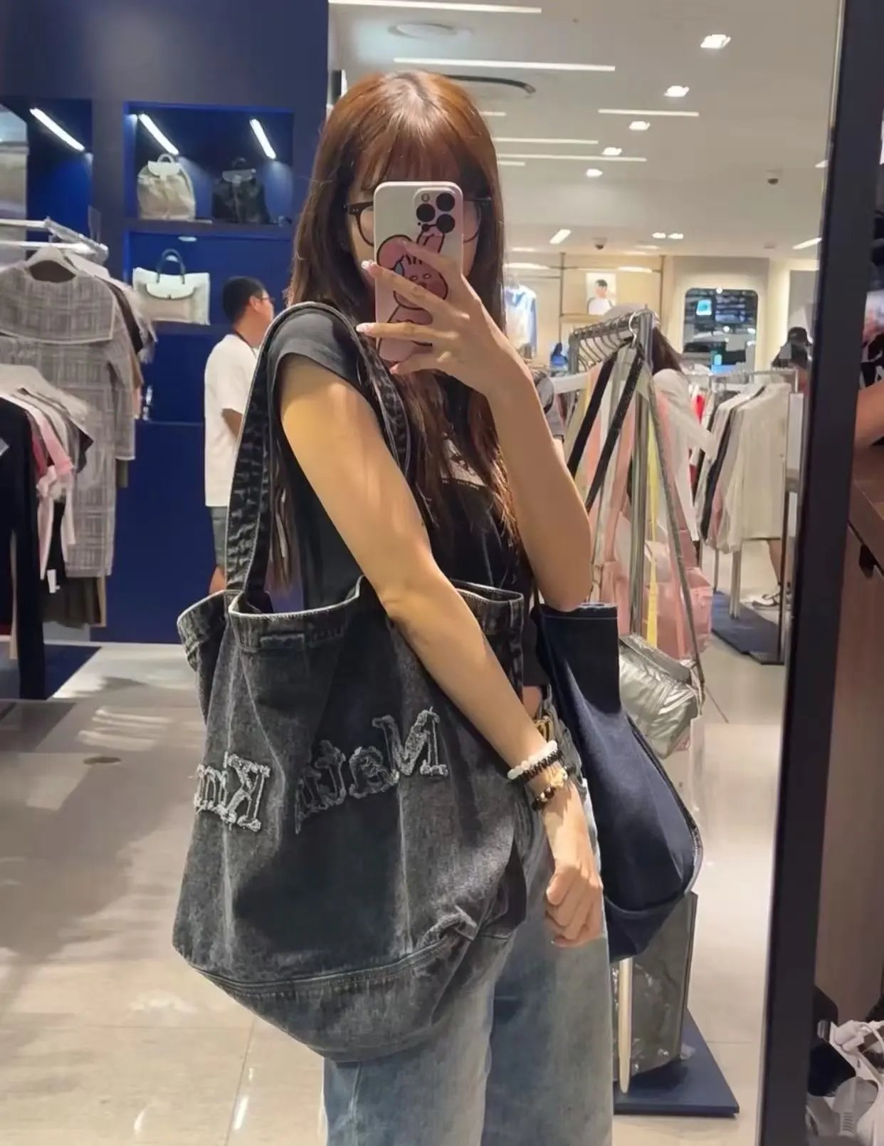 Matin Kim Denim Tote Bag Black - 8