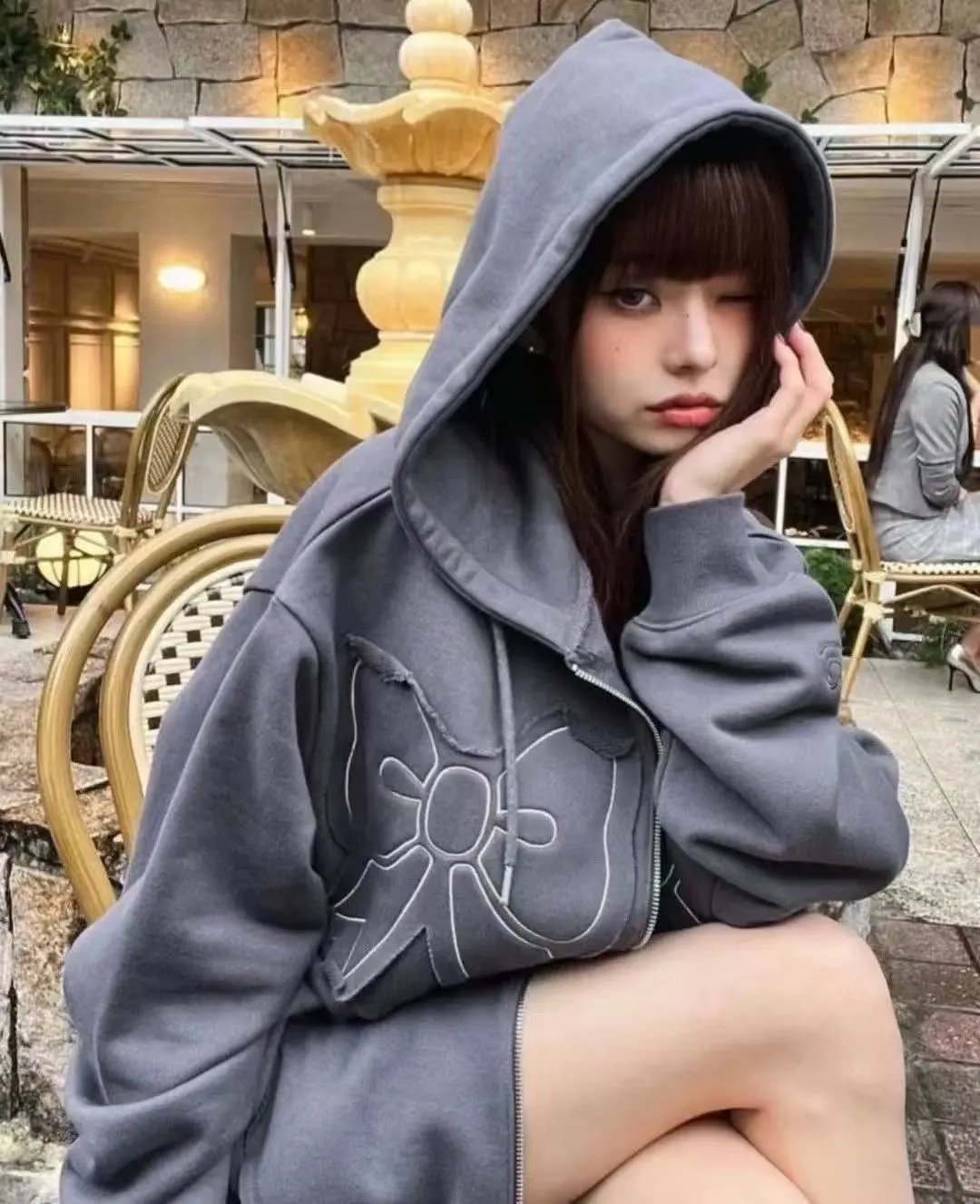 Gallery Dept. Distressed Elephant Hoodie Gray - 23
