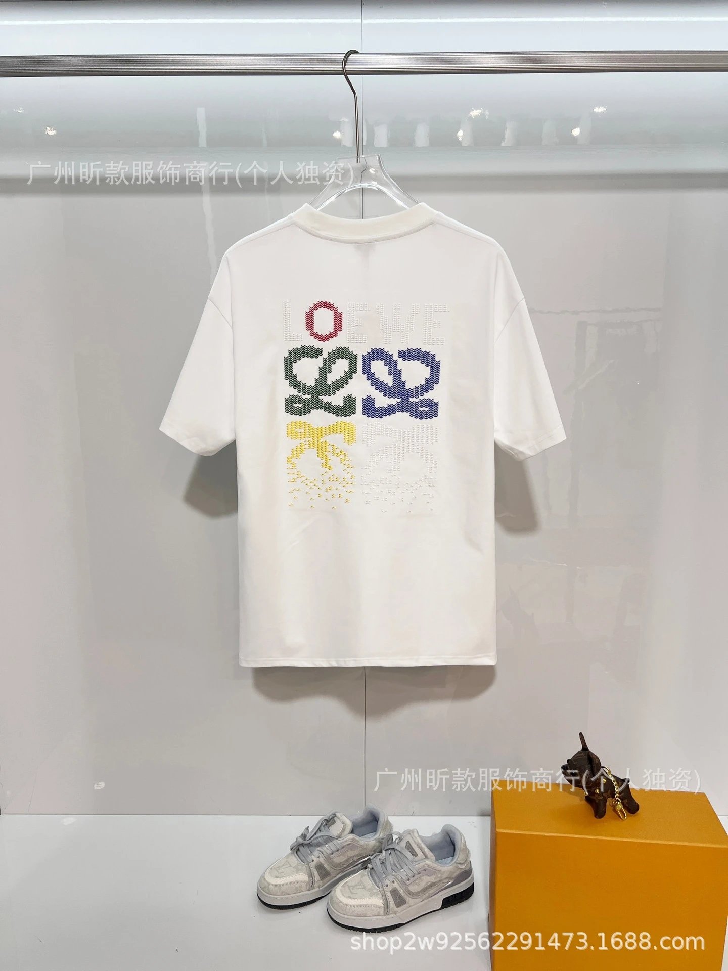 Loewe Puzzle Logo Embroidered White T-Shirt - 5