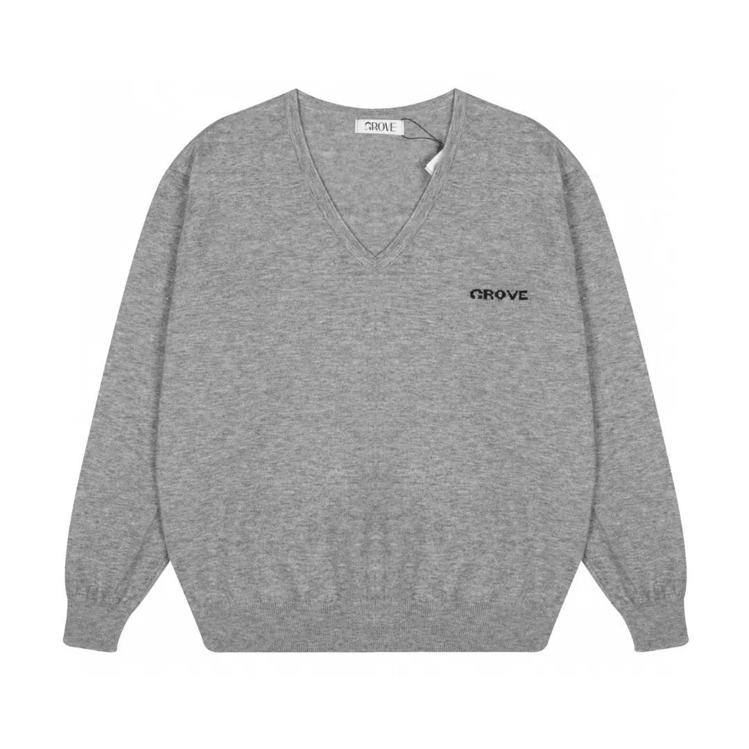 Grove V-Neck Knit Sweater Light Blue - 8