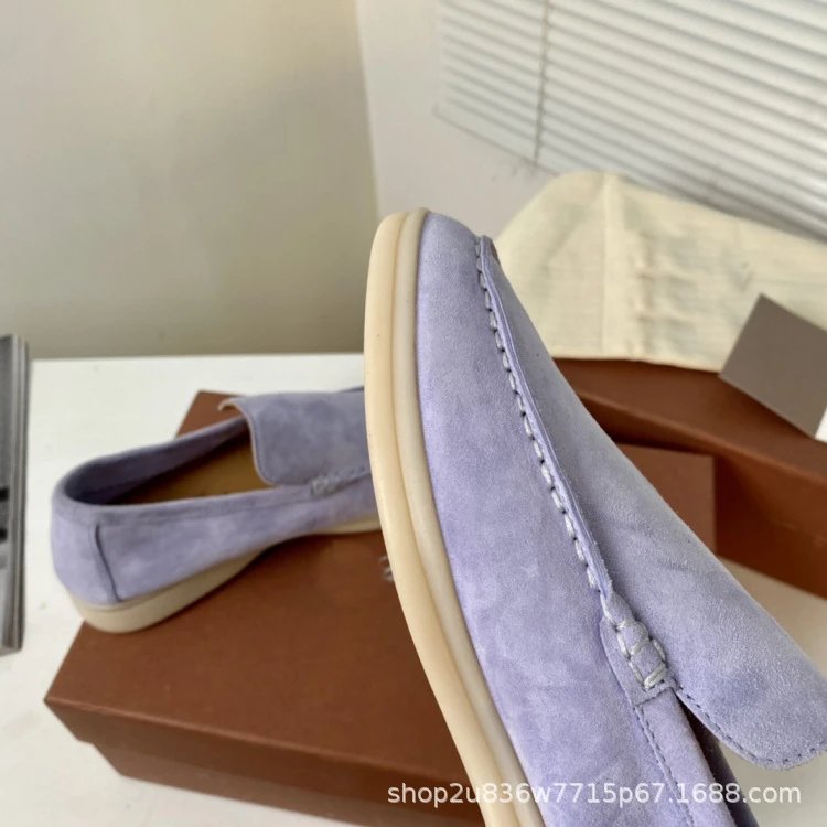 Design Suede Loafers Dusty Rose Casual Shoes - 16