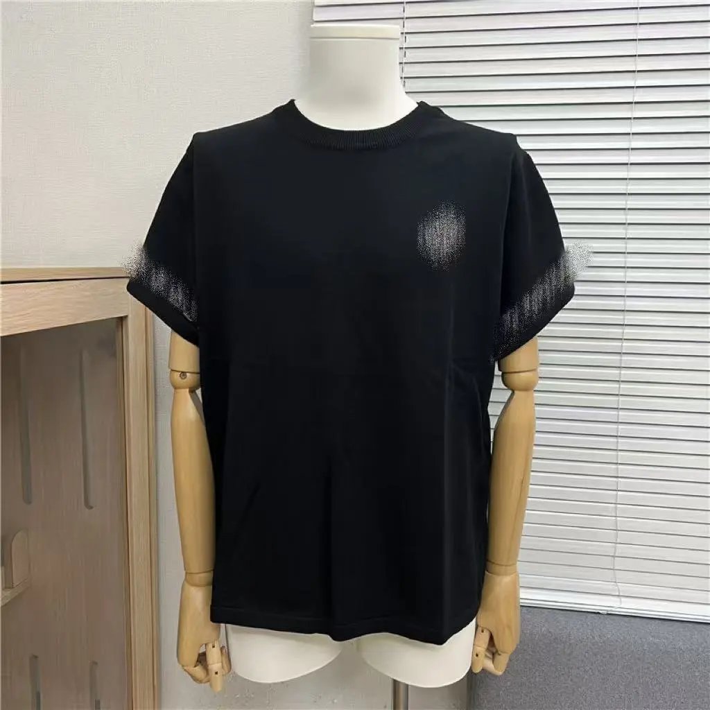 Off-White Checkerboard Knit T-Shirt Navy - 10