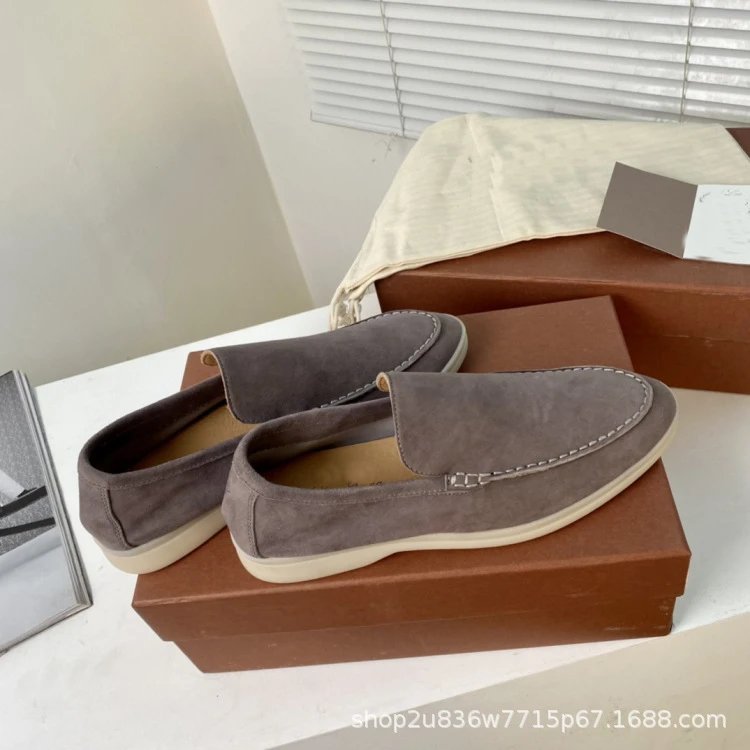 Design Suede Loafers Dusty Rose Casual Shoes - 35