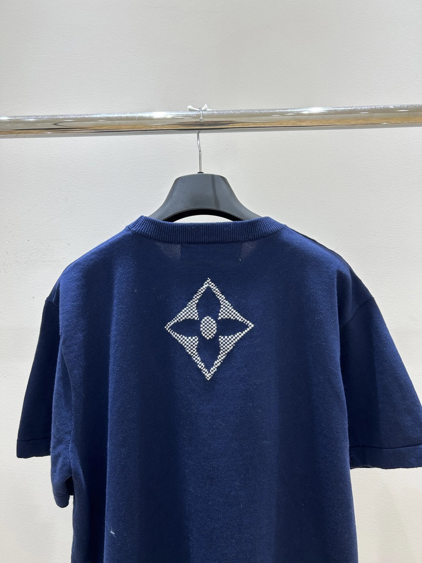 Louis Vuitton Monogram Flower Embroidered Navy T-Shirt - 9