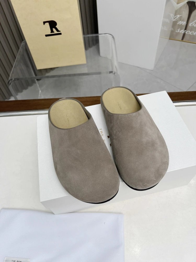 R Brand Wool-Blend Mule Slippers Charcoal Gray Slippers - 20